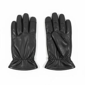 Timberland Black NappaLeather 'Rugged Work' Gloves Mens Insulated Fleece Line L